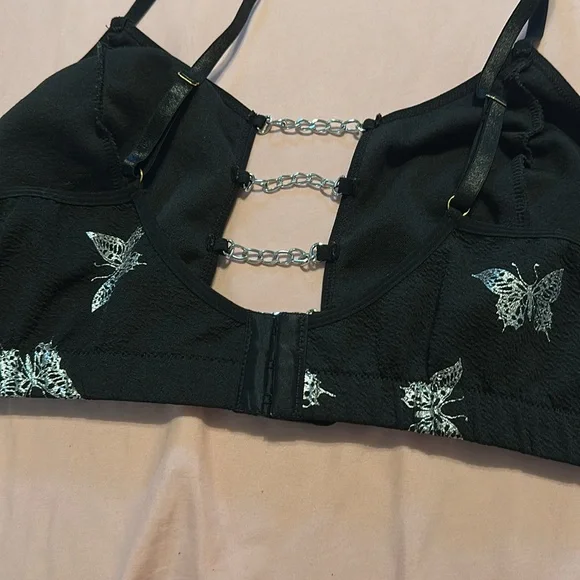 Black Butterfly Chain Bralette - Picture 2 of 3